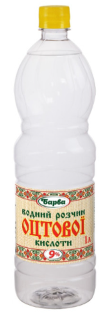 Розчин оцтової кислоти Барва 9%, 1л